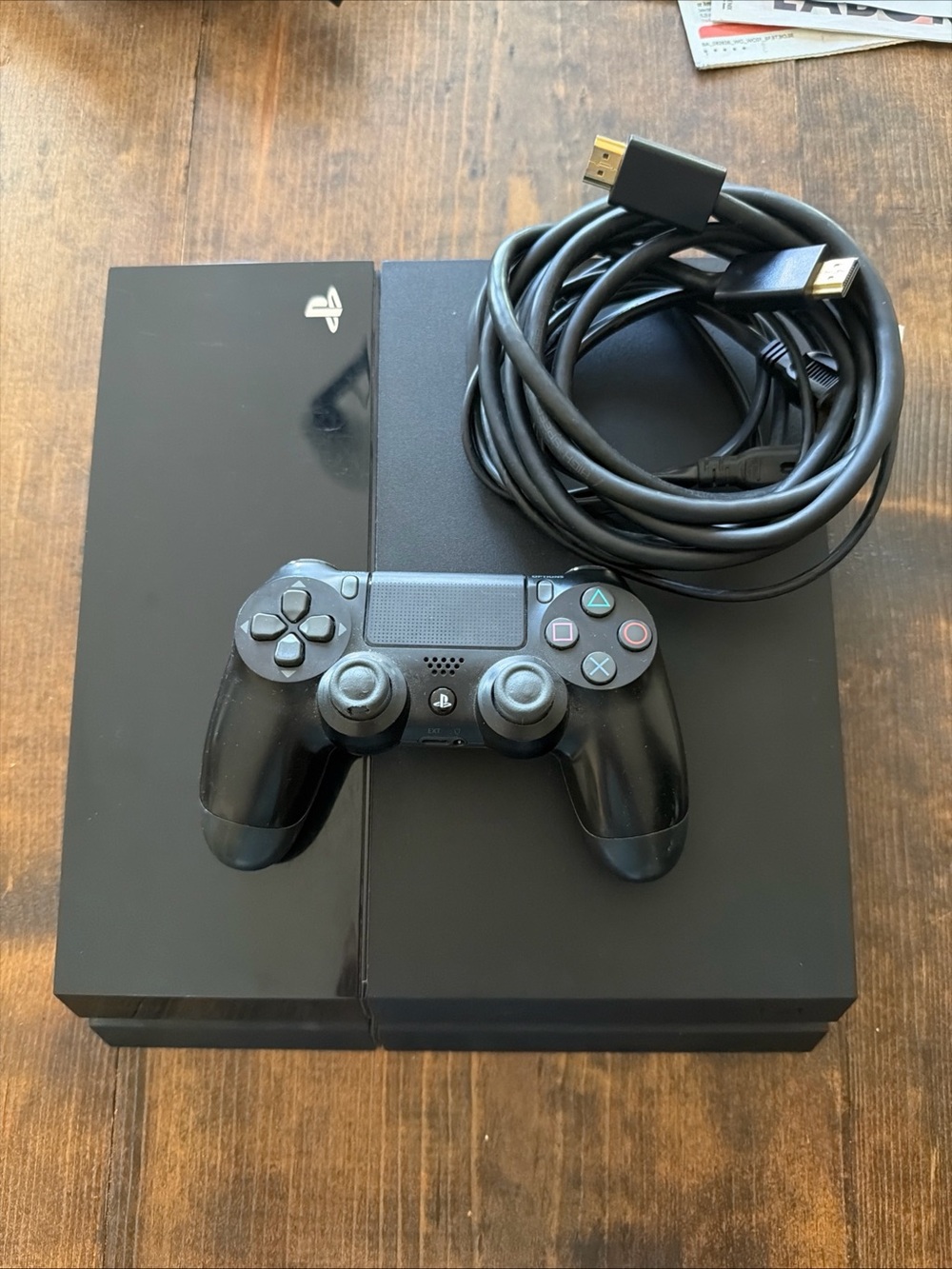 Sony Black PlayStation 4 Console with Black DualShock Controller and HDMI Cable